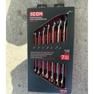 ICON Professional Long Combination Wrench Set SAE 7 piece WCLS-7 - NEW